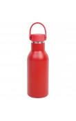 Kırmızı 360 ml taşıma saplı metal gövdeli lazer logo baskılı promosyon termos